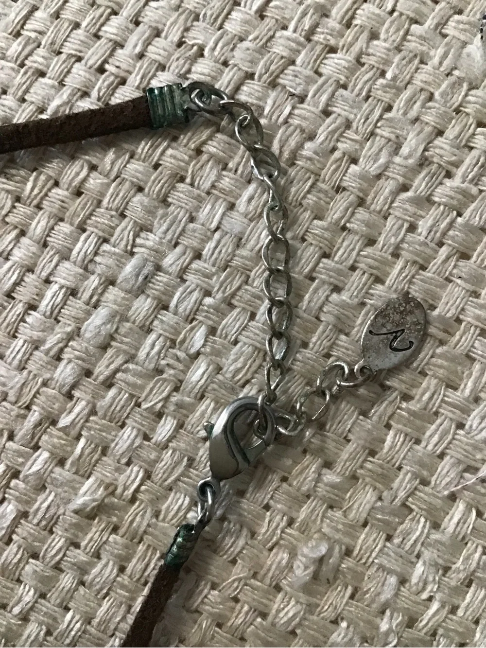 Boho Turquoise & Coral Pendant Necklace with Brown Suede Cord